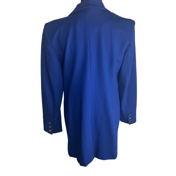 QVC Dennis Basso Ponte Knit Lined Blazer With Pockets NWT ROYAL SIZE 10 - Picture 3 of 10